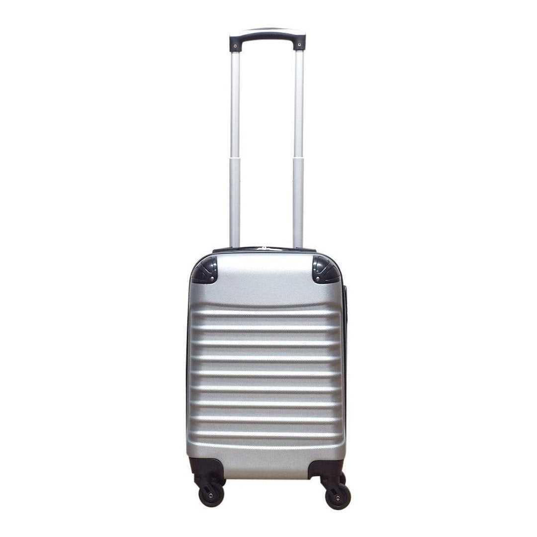 Zilveren 2-delige trolley kofferset Milano met soepele wielen en verstelbare handgreep voor comfortabel reizen.
