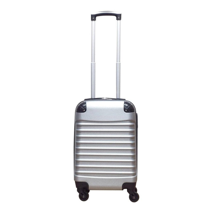 Zilveren 2-delige trolley kofferset Milano met soepele wielen en verstelbare handgreep voor comfortabel reizen.