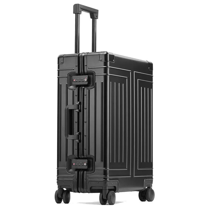 Valletta aluminium hardshell bagage met geïntegreerd TSA-slot, ideaal voor veilige en comfortabele reizen.