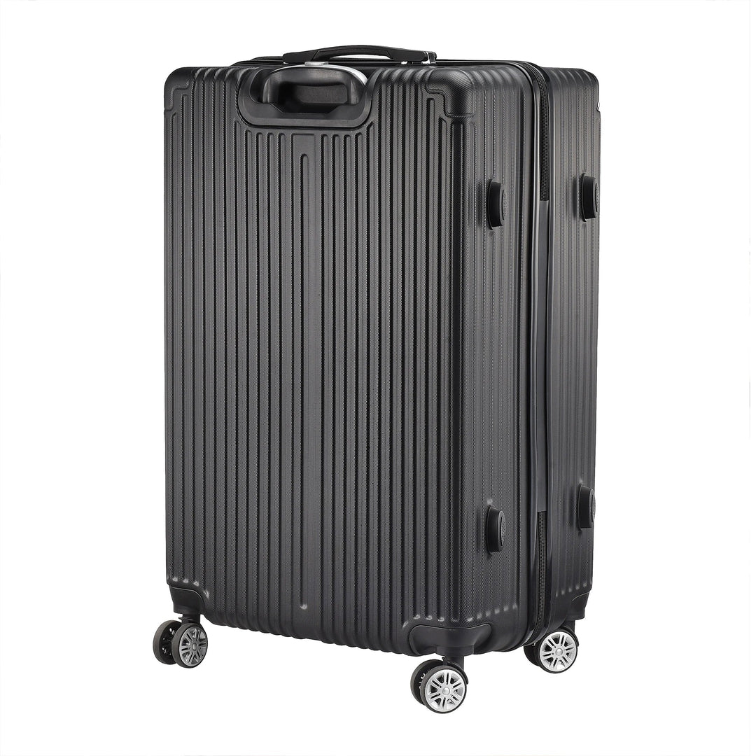 Ruime zwarte 3-delige hardshell bagageset Zurich Explorer, perfect voor georganiseerd reizen met familie.