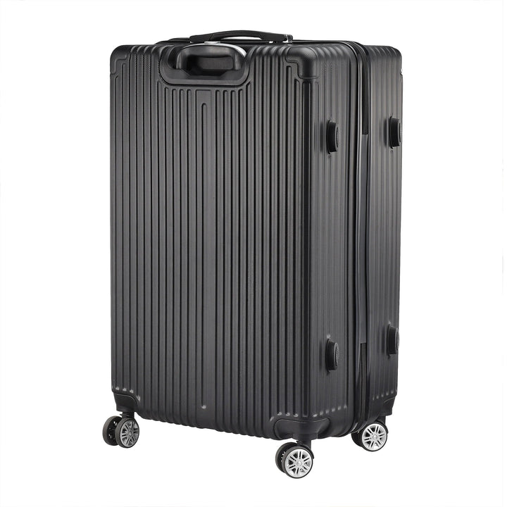 Ruime zwarte 3-delige hardshell bagageset Zurich Explorer, perfect voor georganiseerd reizen met familie.
