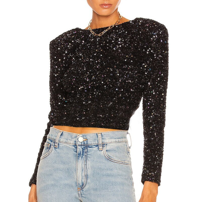 Elegante zwarte kerst top voor dames. Comfortabel en modieus Kaias topje, ideaal voor feestelijke gelegenheden.