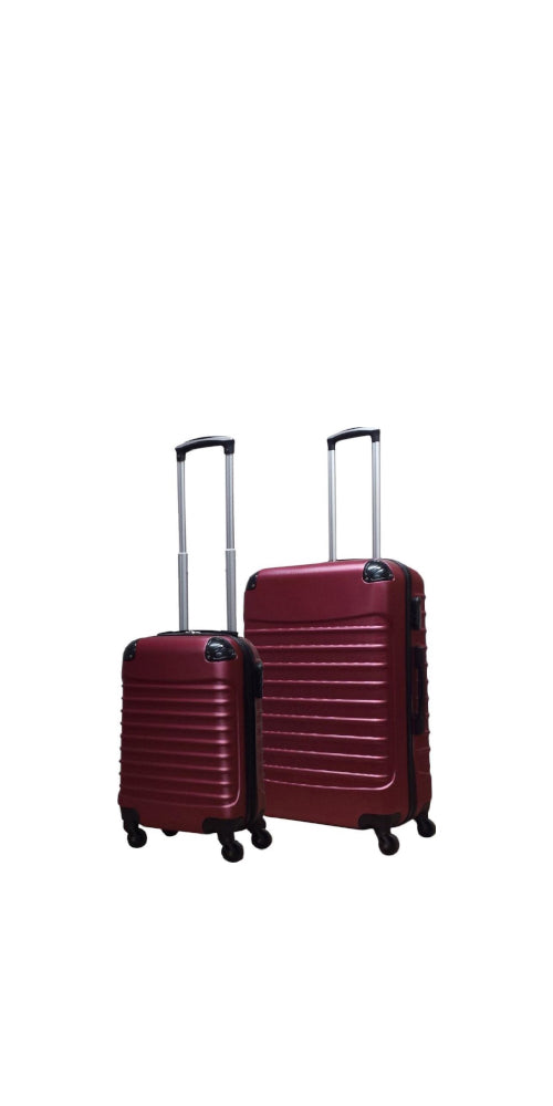 Zwarte 2-delige ABS hardcase kofferset voor reizen, inclusief handbagage en ruime koffer.
