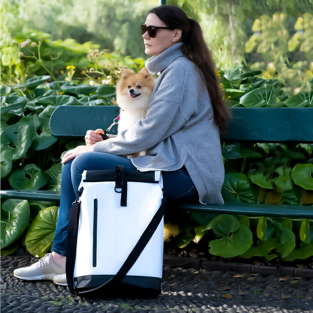 Grijze unisex fietstas, waterdichte MultiBag™, ruim en praktisch voor bagagedrager.
