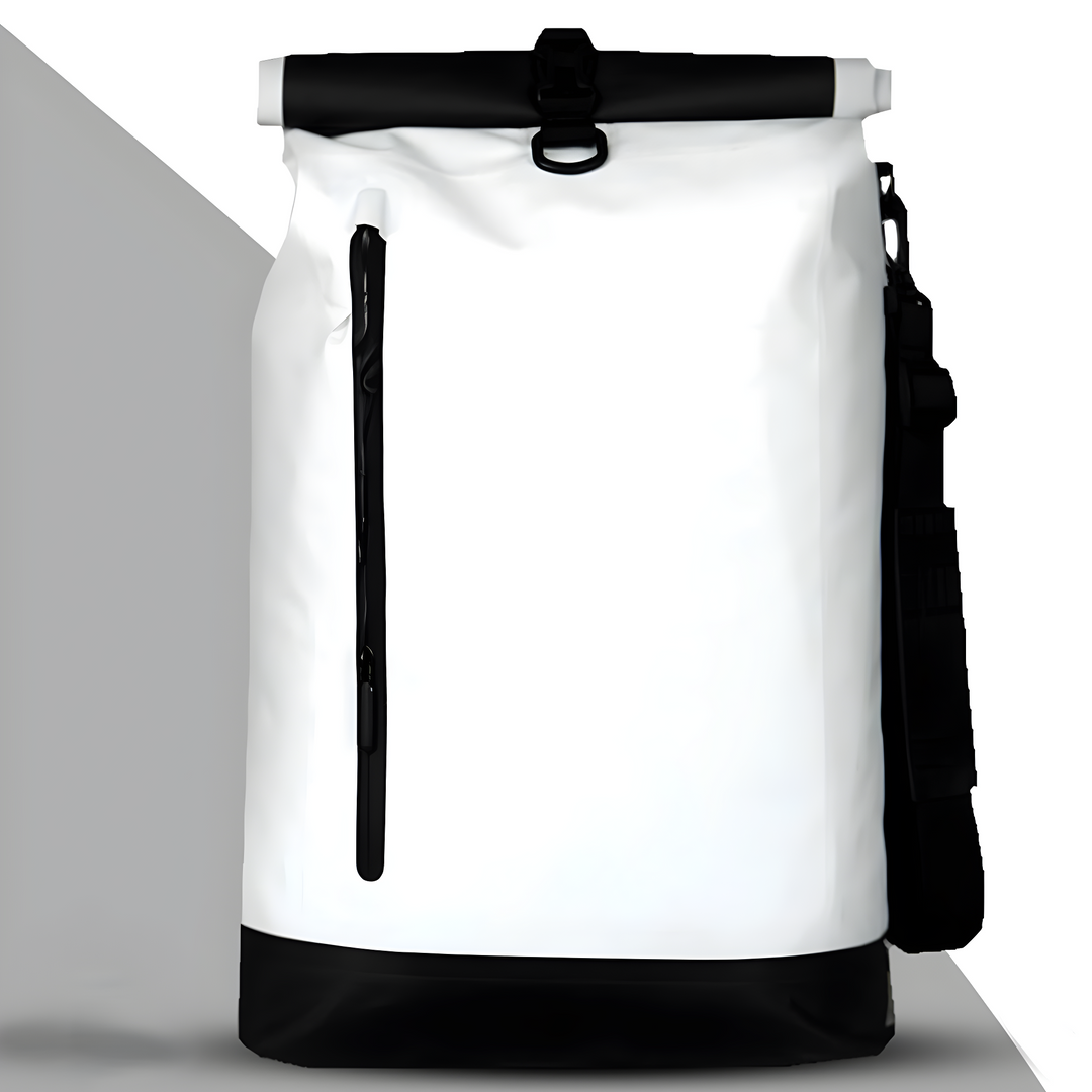Grijze waterdichte fietstas, 3-in-1 design, perfect voor e-bike en bagagedrager.