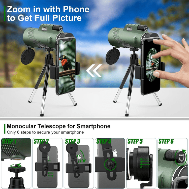 Compacte, lichtgewicht en draagbare 600x zoom monoculaire, perfect voor elke reis en outdoor avontuur.