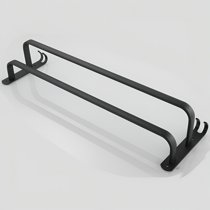 Praktische zwarte handdoekhouder voor badkamer, eenvoudig te installeren, voor handdoeken & kleding.