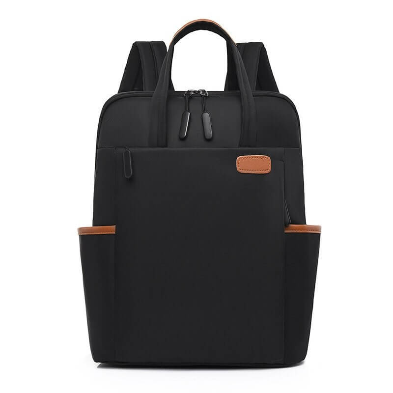 Crème dames rugzak met antidiefstal design, perfect voor georganiseerd woon-werkverkeer en school.