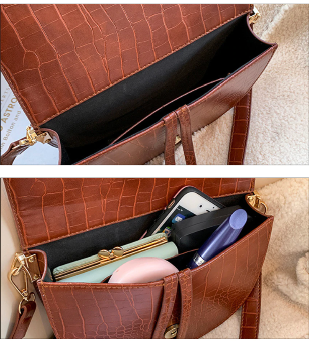 Veelzijdige zwarte dames crossbody tas, duurzaam kunstleer met verfijnde krokodillenprint. Ideale handtas.
