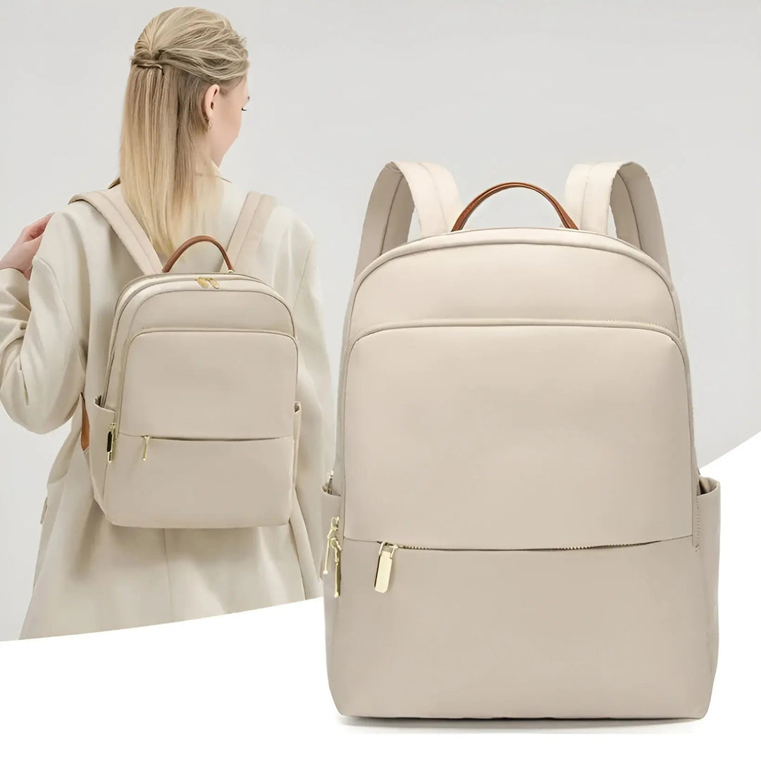 Khaki Dames Rugzak Sophia: Trendy en georganiseerde multifunctionele rugzak voor school, werk of vrije tijd.
