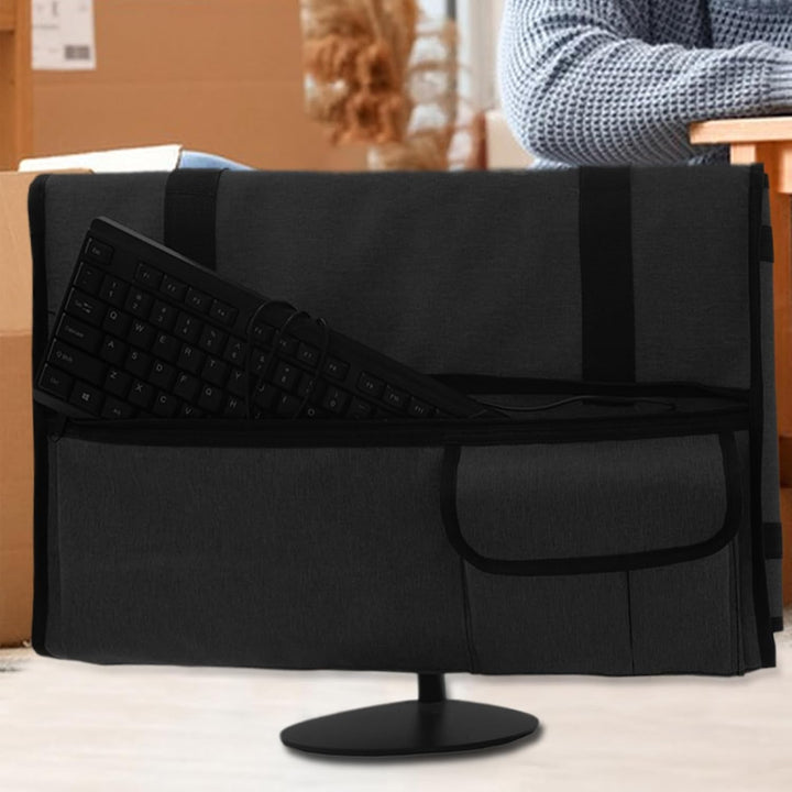 Multifunctionele grijze monitor beschermhoes, ideaal voor zowel dagelijks gebruik als reizen.