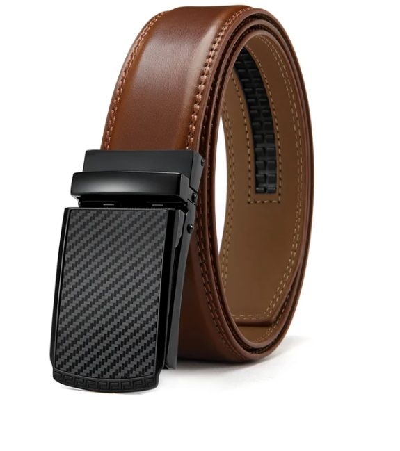 Essentiële heren accessoire: een zwarte Eleganzio riem met een handige automatische gesp.