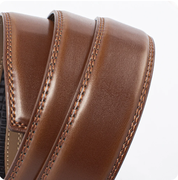 Elegante bruine herenriem met automatische gesp van hoogwaardig PU-leer, een must-have accessoire.