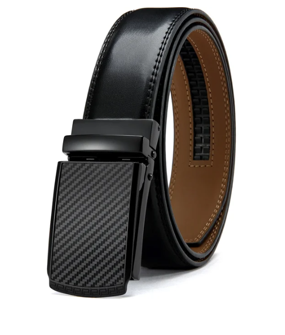 Modieuze bruine riem voor heren met automatische gesp, ideaal als verstelbaar accessoire.