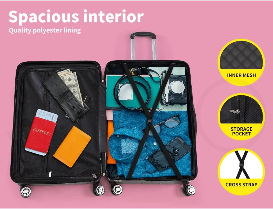 Elegante zwarte hardcase handbagage koffer, stevig en praktisch voor al je reisbenodigdheden.