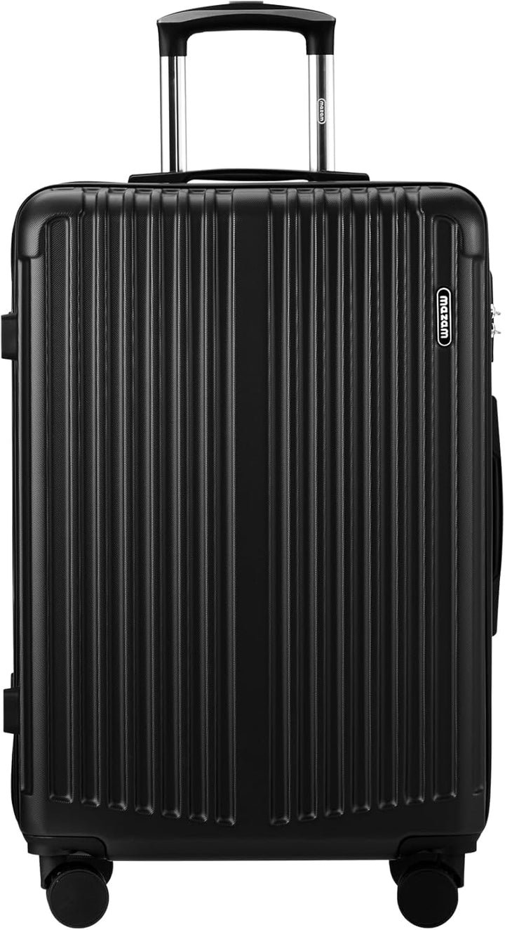 Grote zwarte hard-shell koffer, 28 inch, duurzaam voor al je bagage. Met 360° wielen en TSA slot.