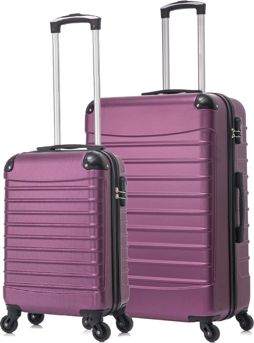 Stijlvolle blauwe 2-delige ABS koffer set, perfect voor weekendtrips en lange vakanties.