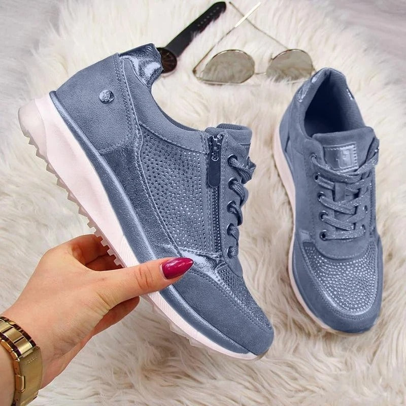 Moderne dames orthopedische sneakers met ademend materiaal en flexibele zool voor comfort.