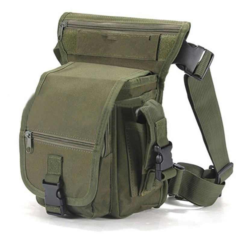 Duurzame tactische beentas heren, waterafstotend met MOLLE systeem, perfect voor outdoor en avontuur.