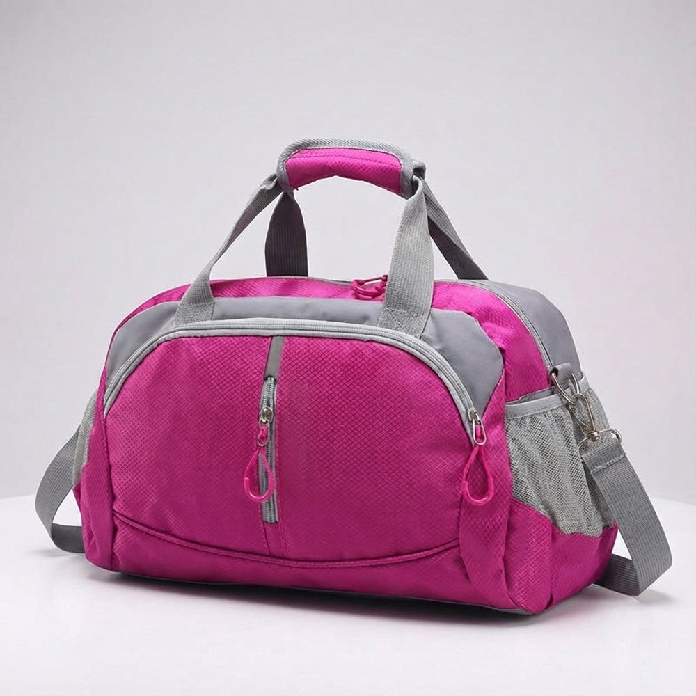 Ruime zwarte duffelbag voor heren en dames, compacte handbagage reistas met veel opbergruimte.