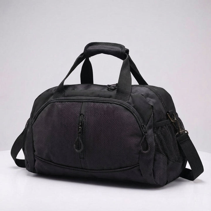 Stijlvolle zwarte unisex reistas, compacte sporttas / duffelbag voor gym of een weekendtrip.